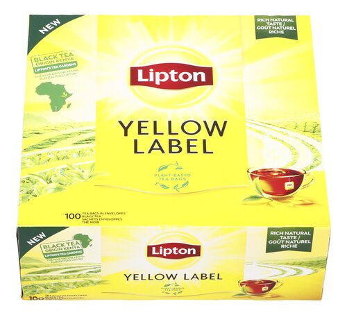 Lipton Yellow Label Thee Normal 100 pièces.