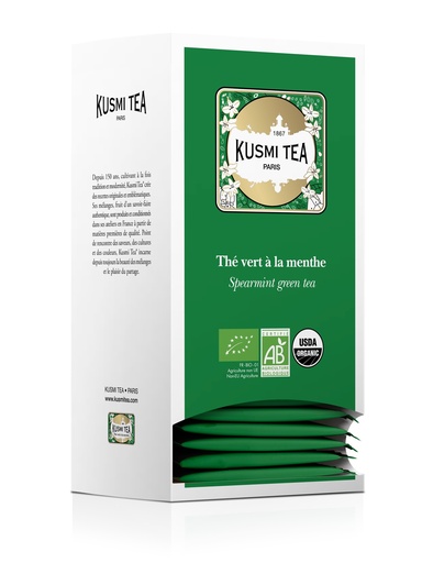 Kusmi Tea Green tea with mint Bio - 25 Tea bags