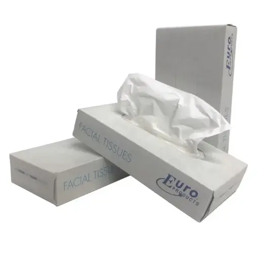 [142040] FACIAL TISSUES, zuiver cellulose, 2-laags, 40 doosjes van 100 tissues per karton